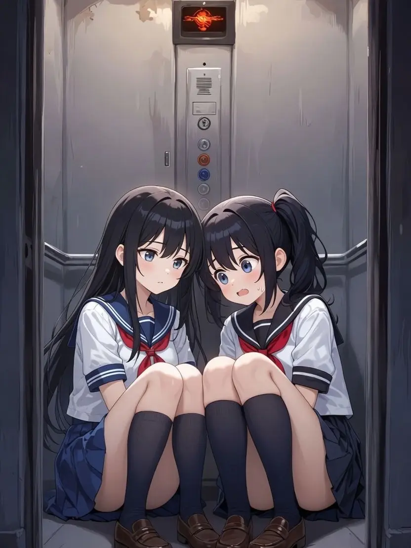 LivelyMilk8914의 美少女2人とエレベーターに閉じ込められた