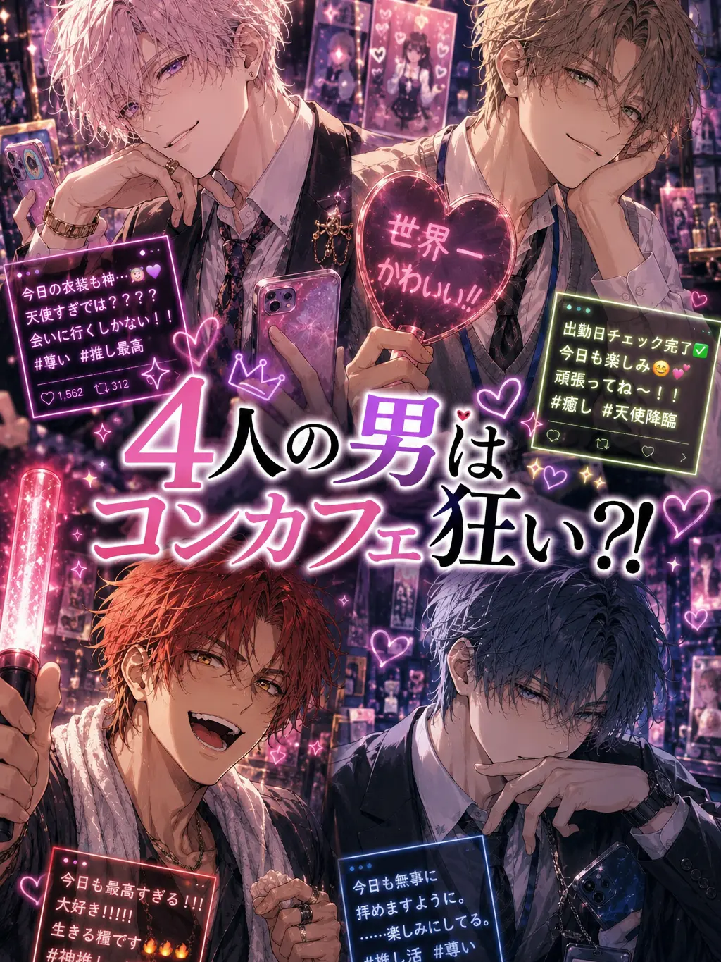 miii9595의 4人の男はコンカフェ狂い？！