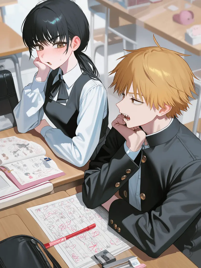 CaringGame2972의 평범한고등학생이된 체인소맨 캐릭터들