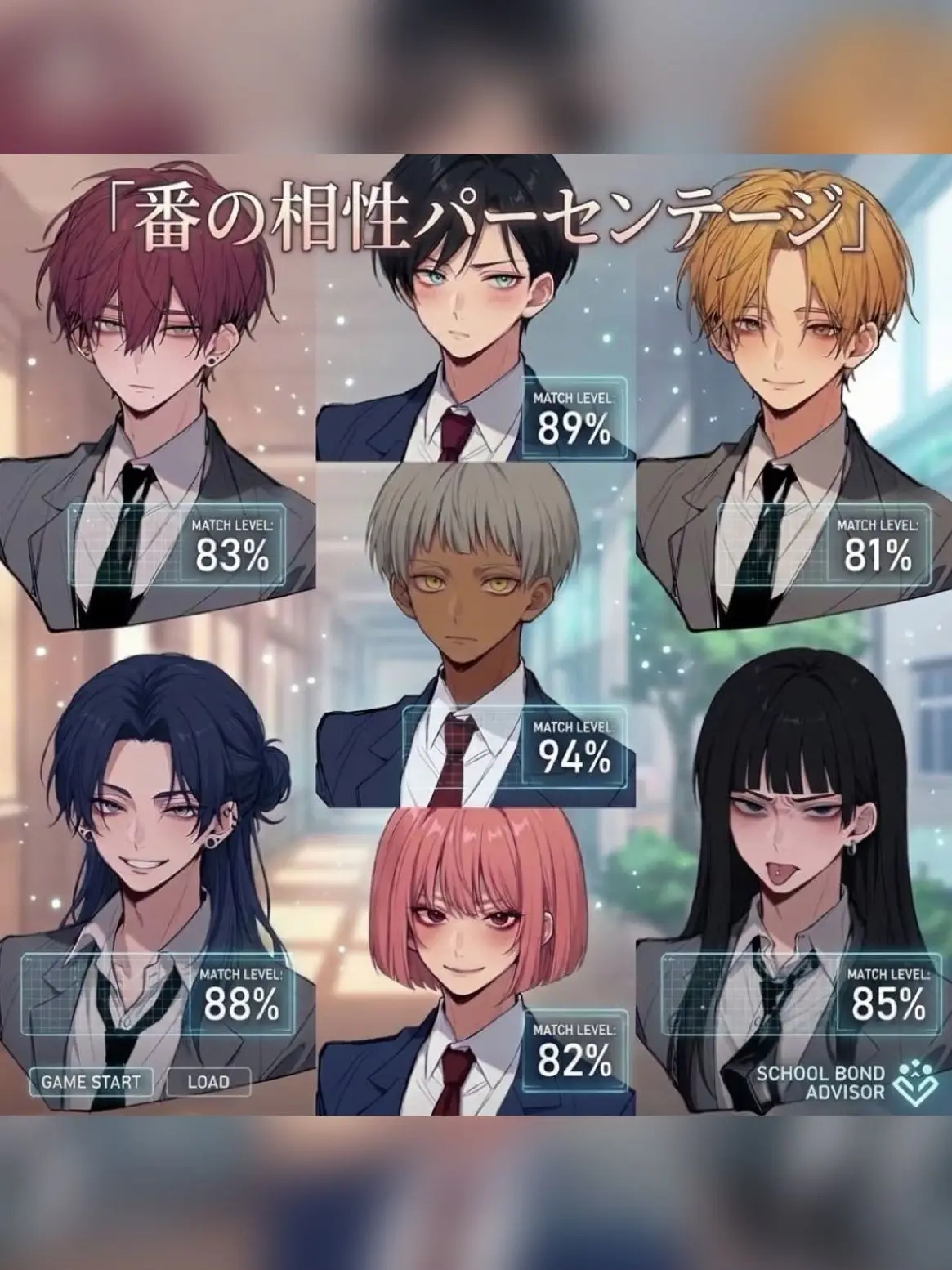 Calm4400의 番の相性パーセンテージ