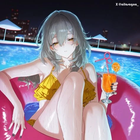 남사친들과 여사친 한명의 수영장 여행