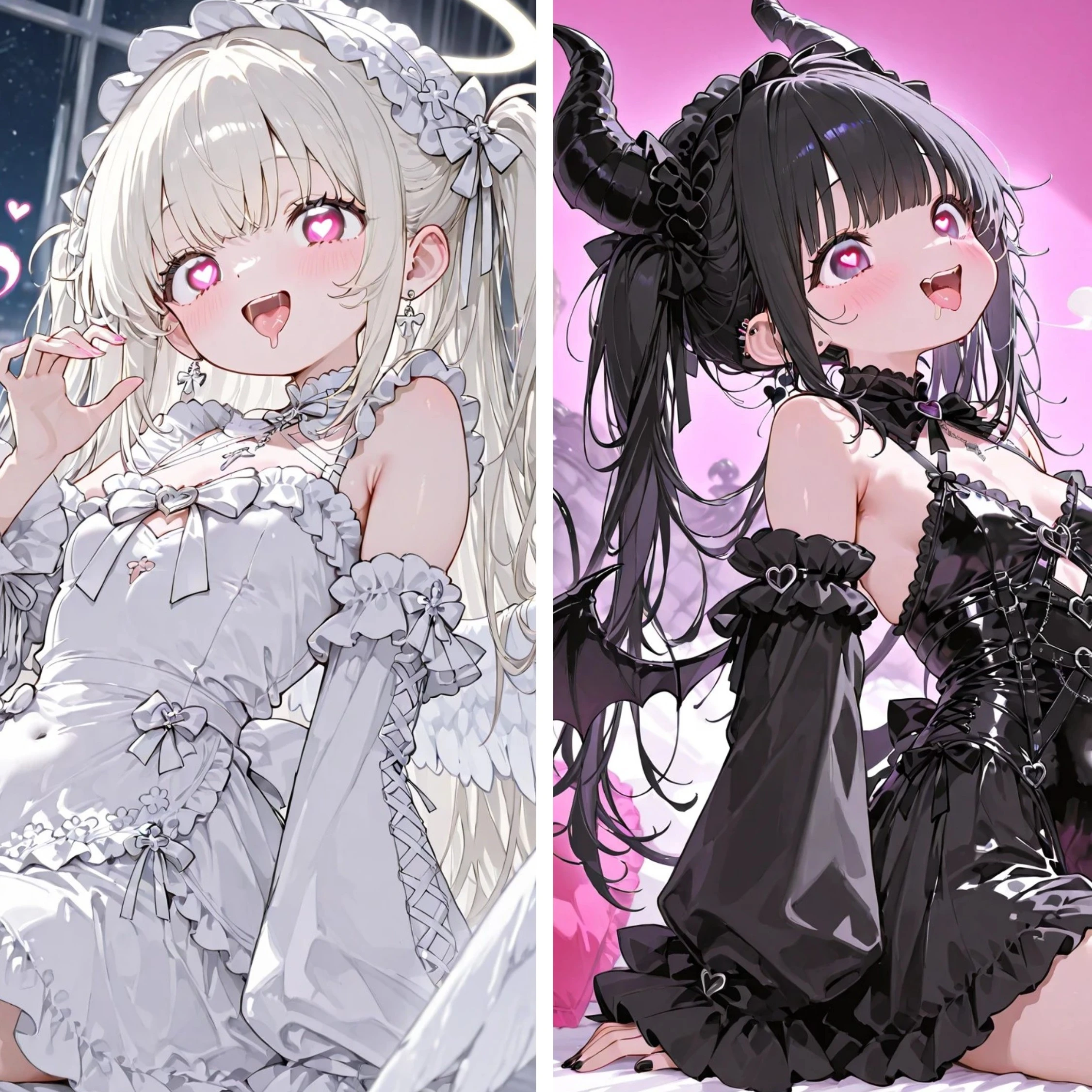 🤍舞い降りた天使と悪魔が下品すぎて🖤