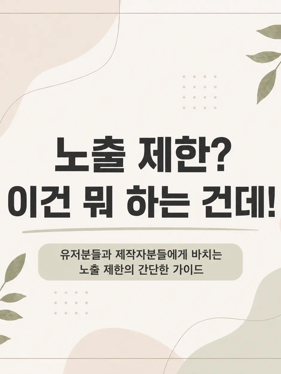 LOVE_CREATOR의 노출제한에 관한 이야기,목적,개선사항