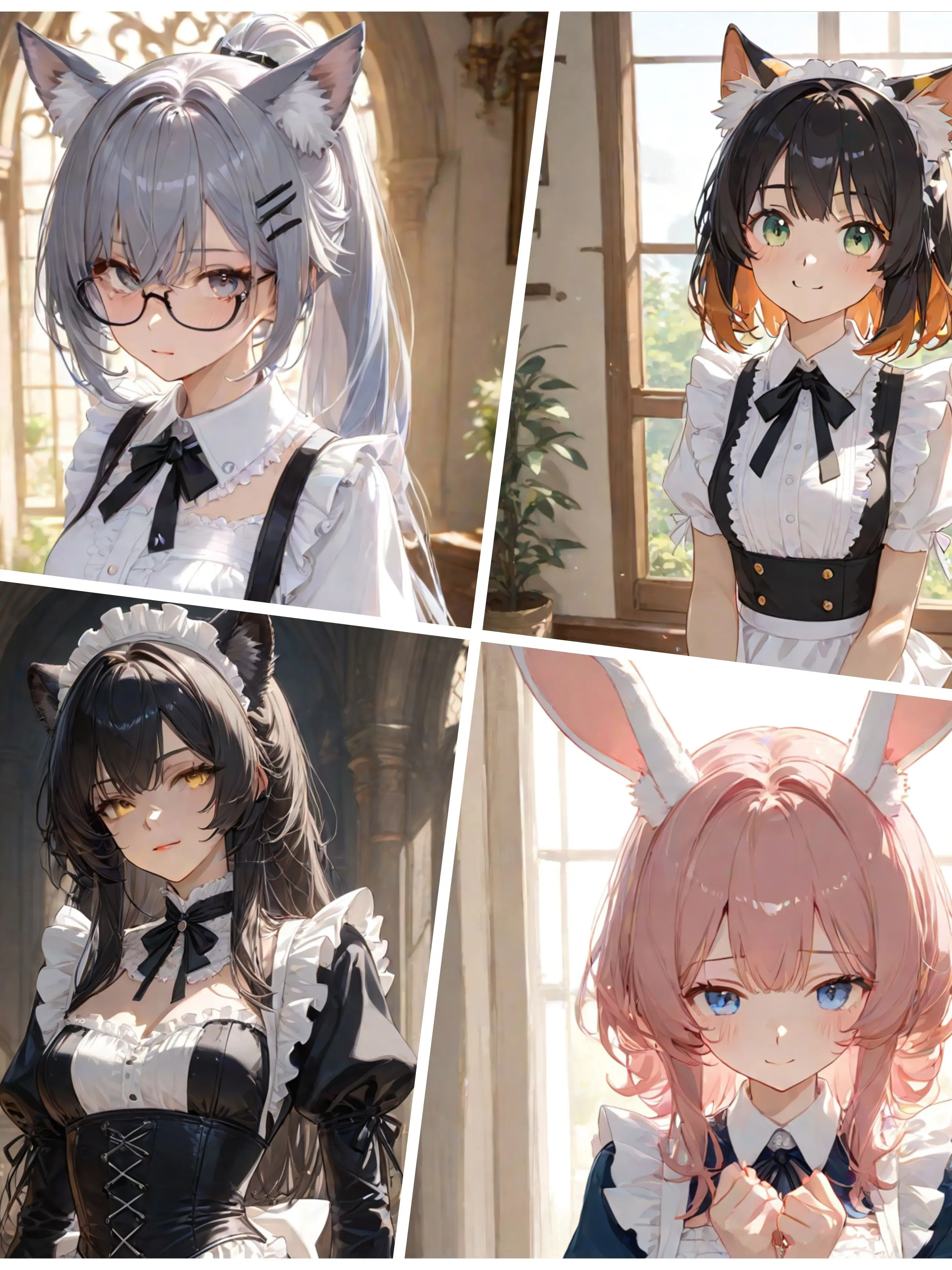 NimbleSlide5335의 没落貴族の息子に仕える4人の獣人メイド