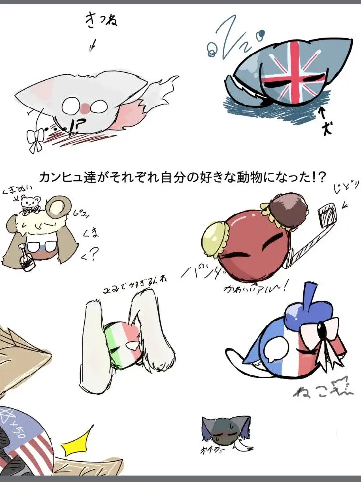 GlassAngel7791의 カンヒュ達がそれぞれ好きな動物化した！？