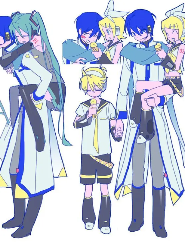 KaitoTheVocaloid의 Kaito and the Kagamine Twins!
