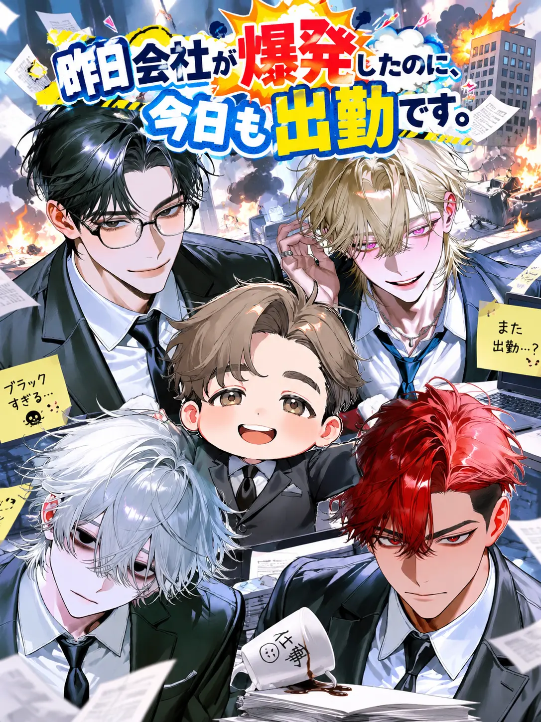 Mazirabu_doseiheki의 昨日会社が爆発したのに、今日も出勤です
