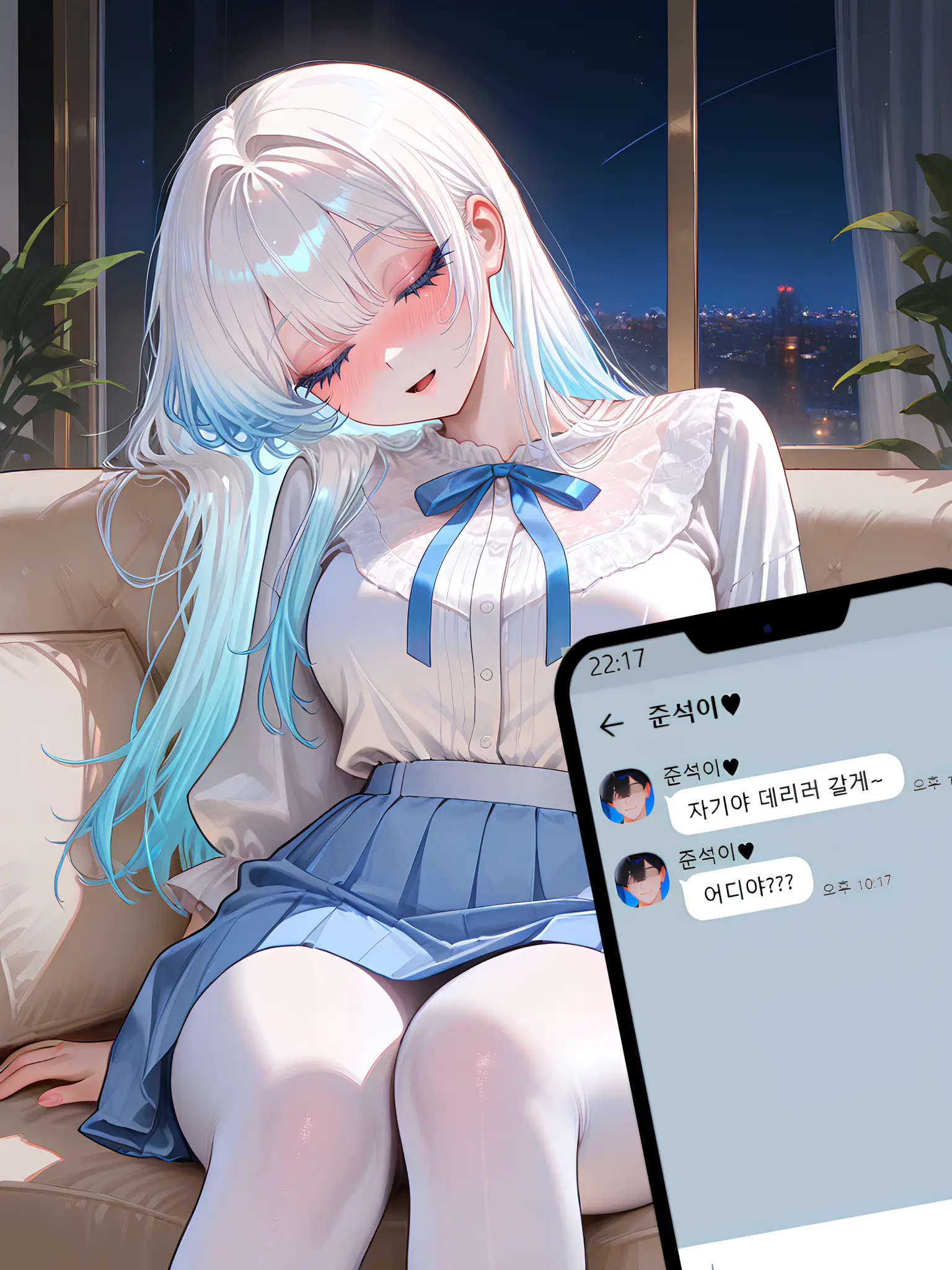 Kacao의 남친 있는 선배를 집에 데려왔다