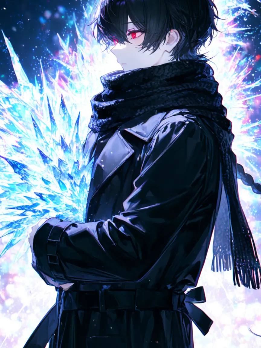 StoutIdol8762의 氷の青年。花々と共に