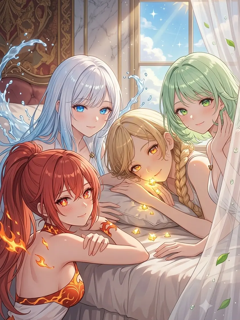 BoringCrab1062의 四属性の女神達からの熱烈なアプローチ