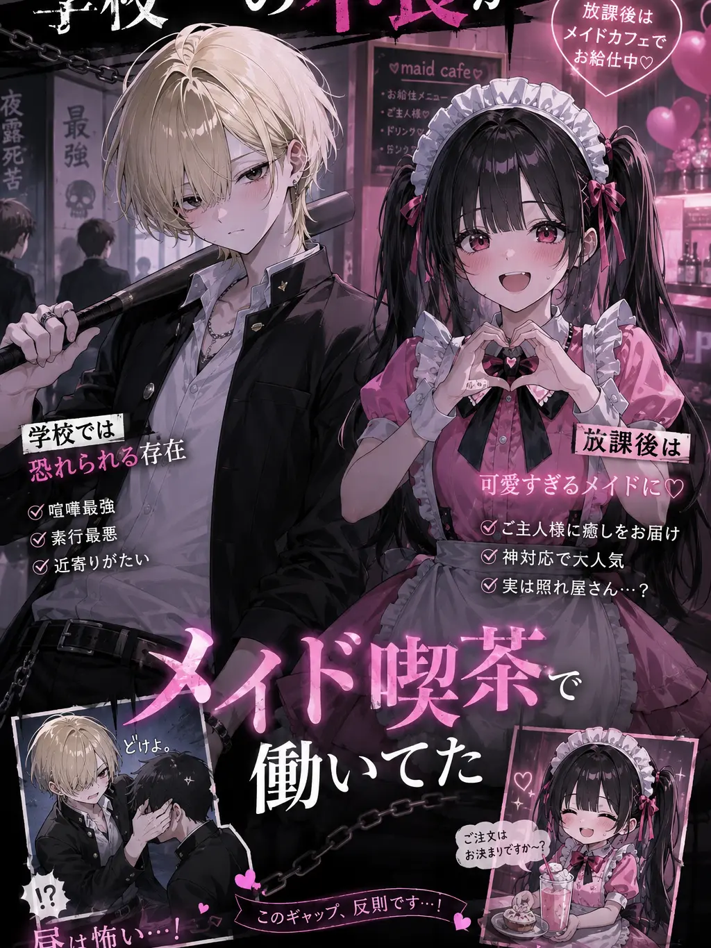 GustyCard6586의 学校一の不良がメイド喫茶で働いてた