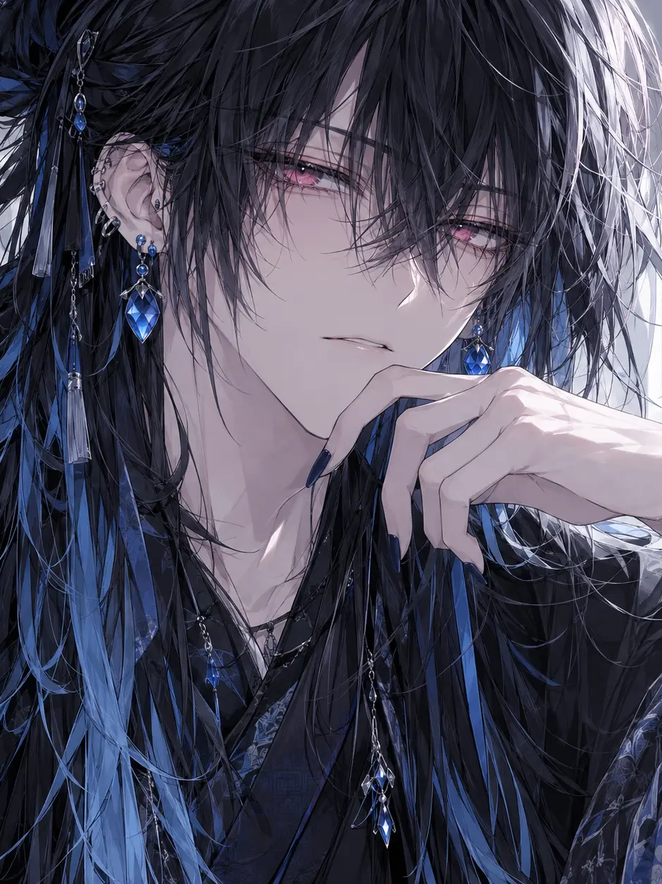 nemupi_의 Long-Haired Brother in Kimono