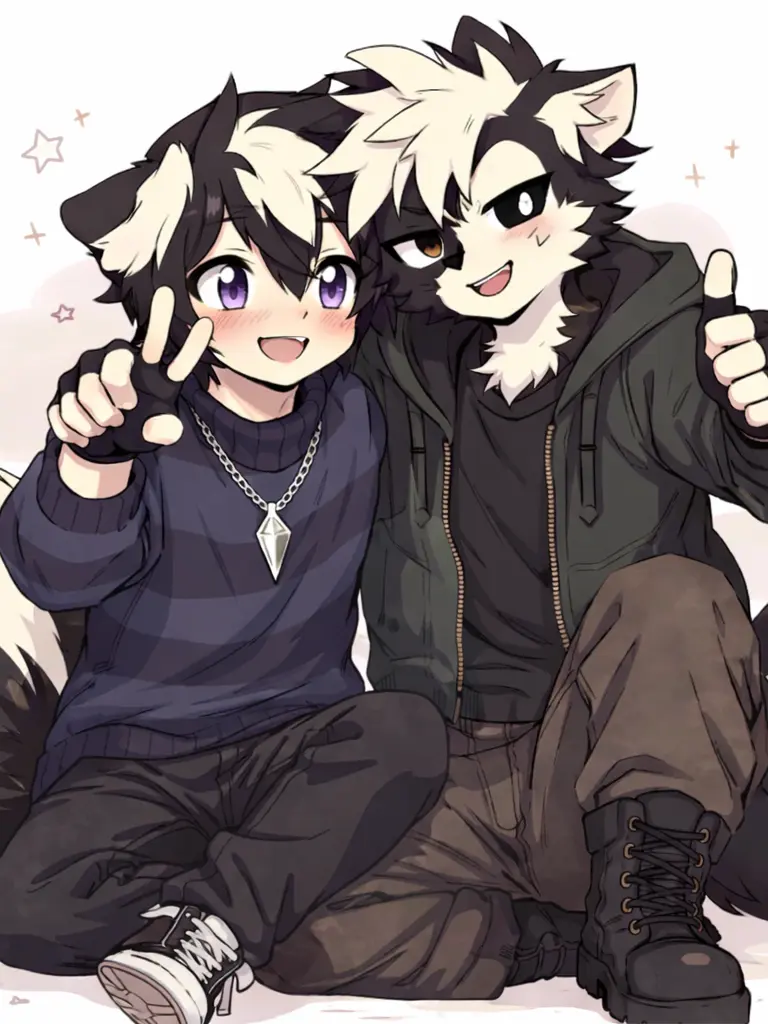 C1ever의 성격이 정반대인 스컹크 늑대 형제