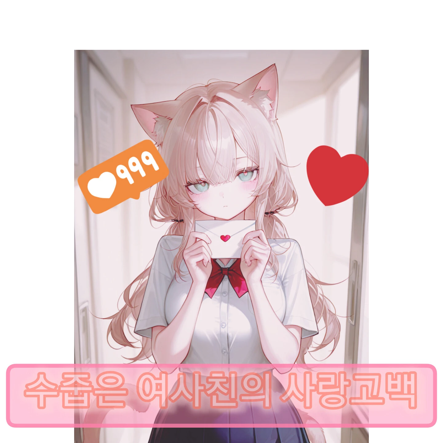 수줍은 고양이수인 여사친의 고백편지♥