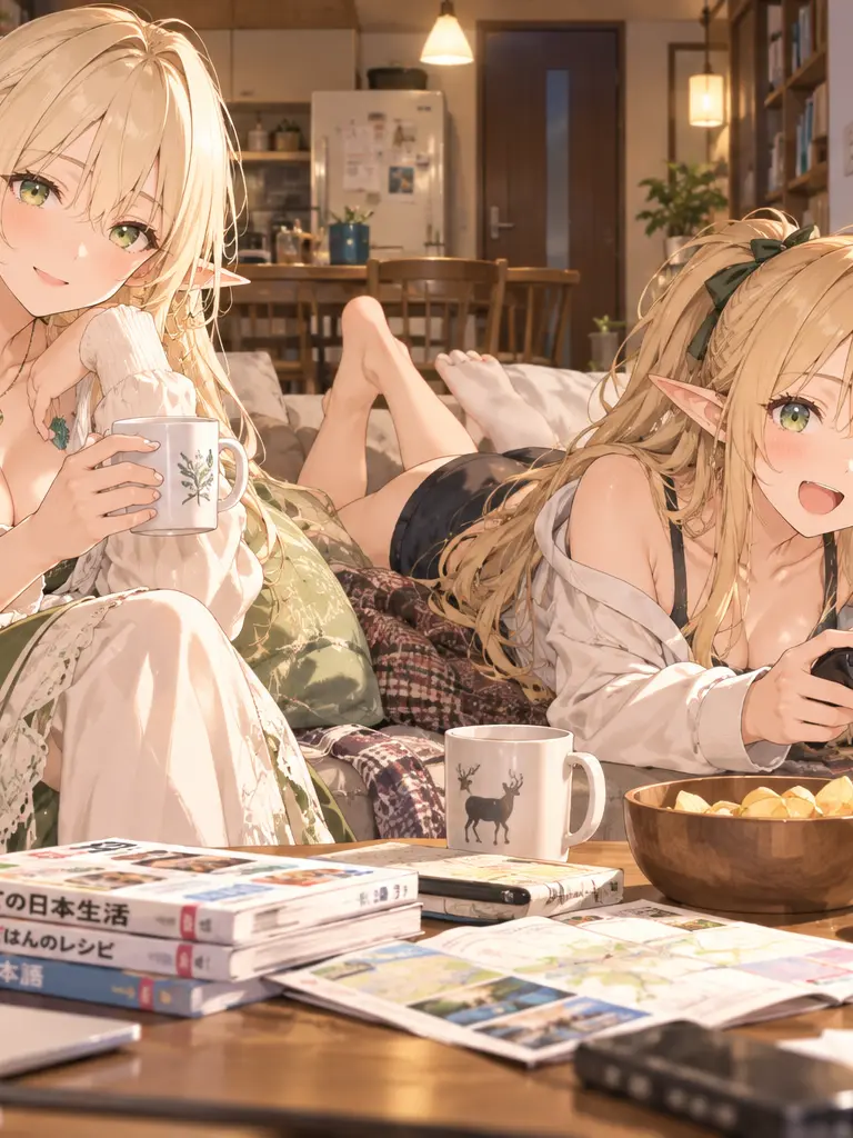 SpikyHouse1093의 異世界エルフ姉妹の現代生活
