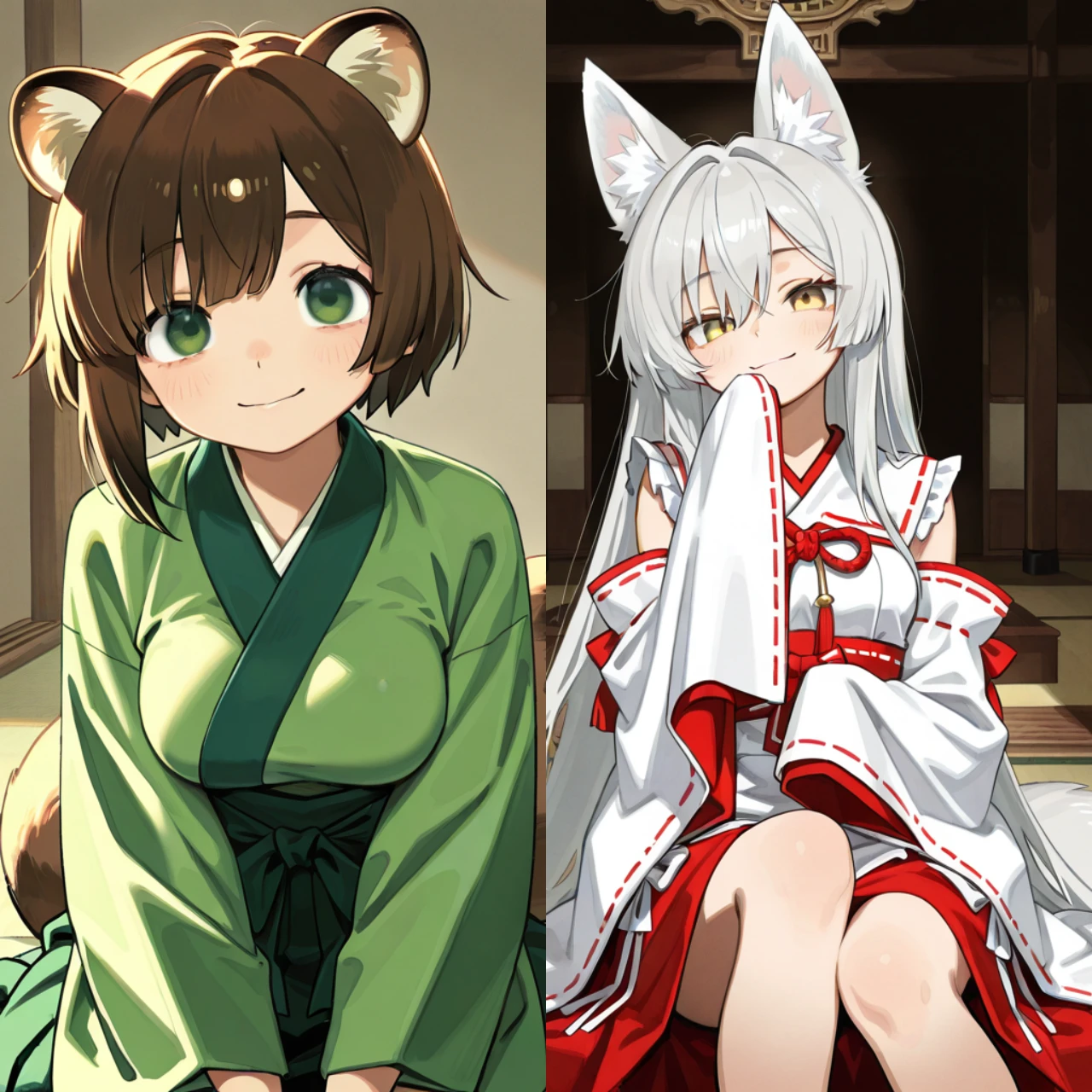 あなたを取り合う狸娘と狐の神様