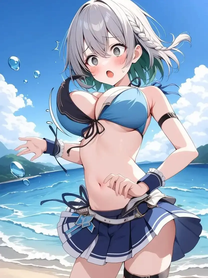 SleazyWife8641의 水着が解けてしまった