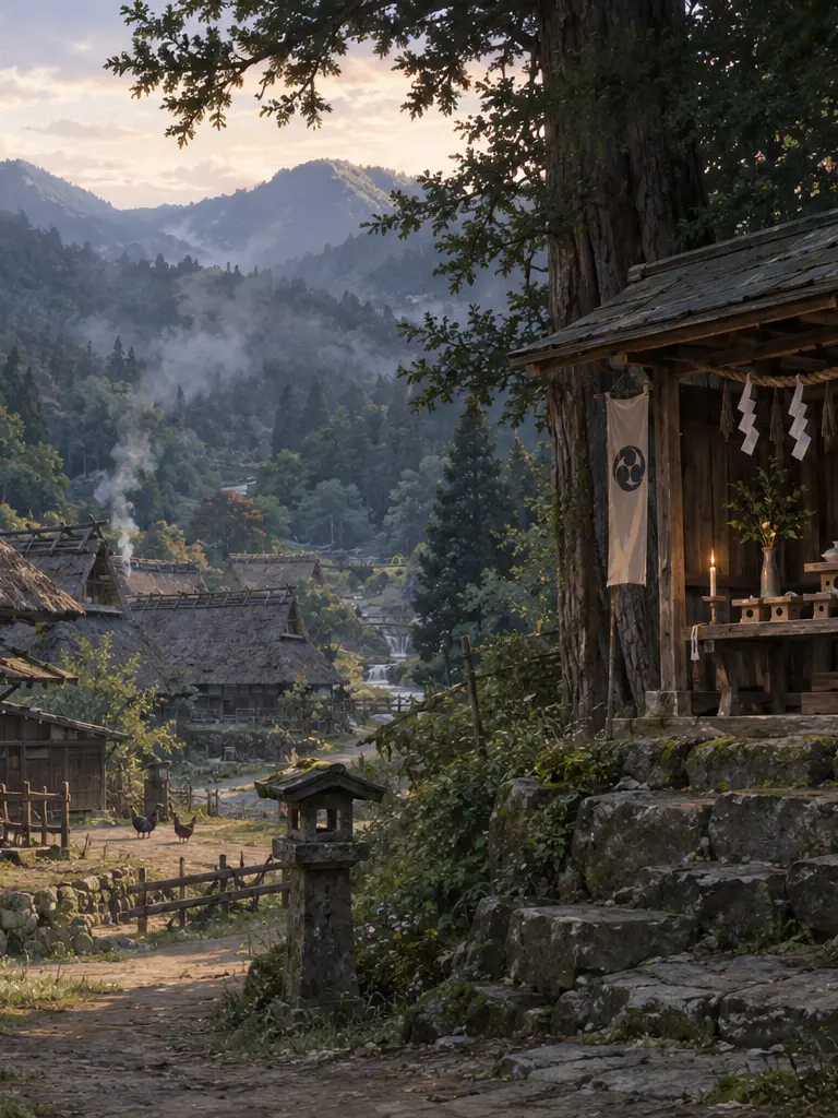 Fuish의 山中の豊かな村──新子村。