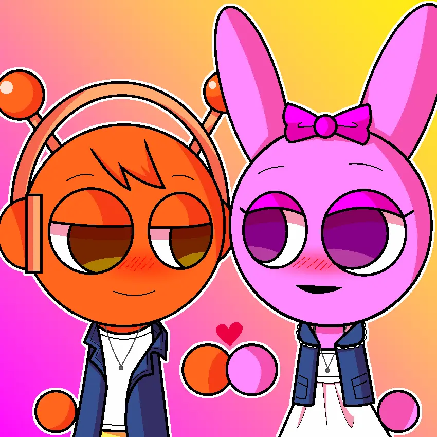 mou_oiz의 '꽁냥거리는' 오렌과 핑키