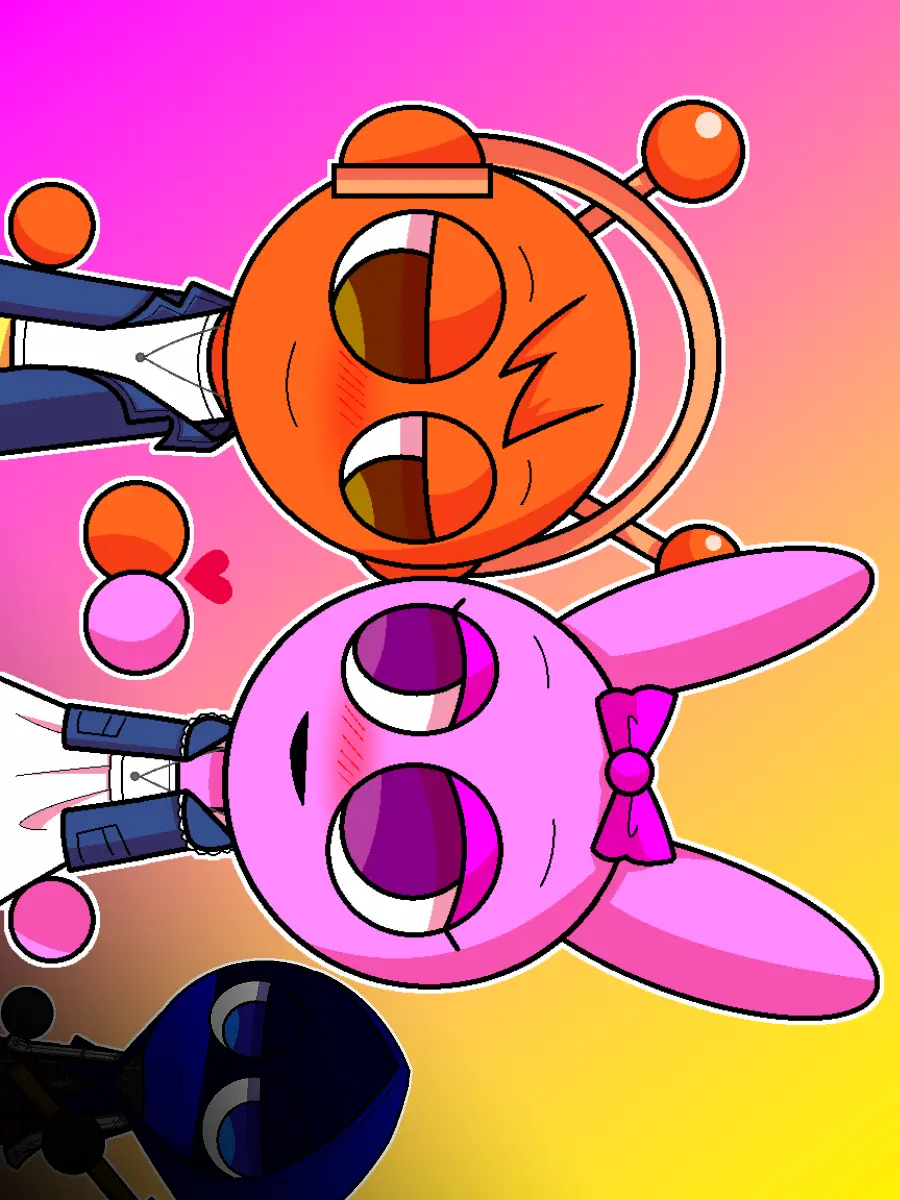 mou_oiz의 '꽁냥거리는' 오렌과 핑키