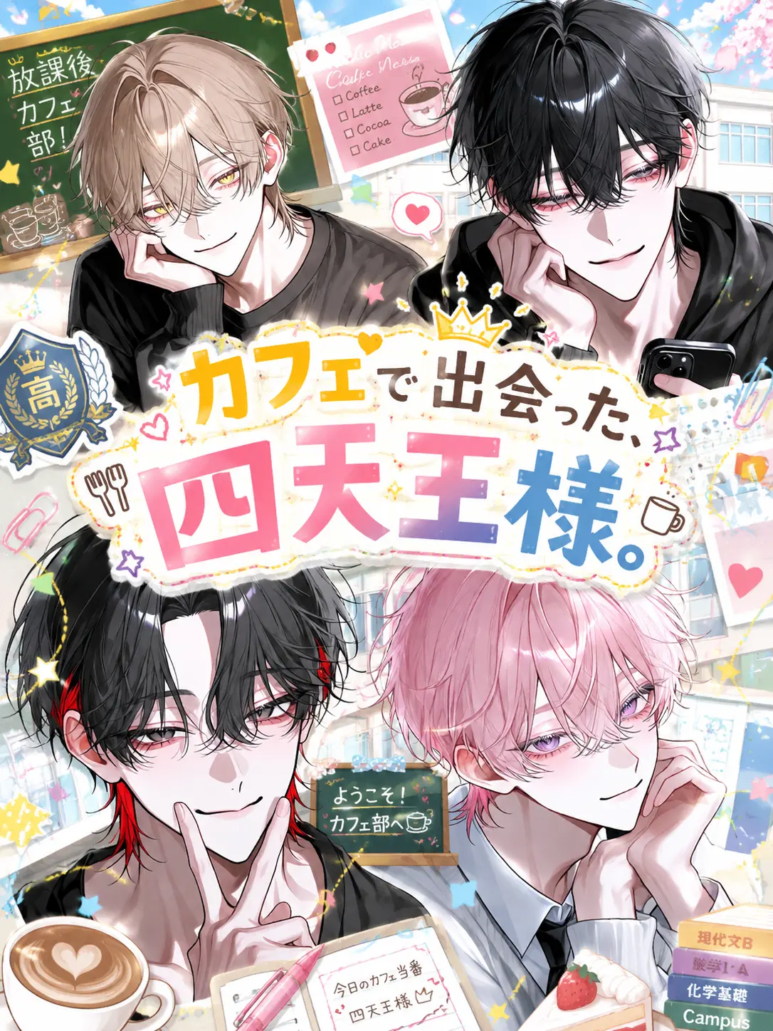 yuraMayonnaise의 カフェで出会った、学校の四天王様。