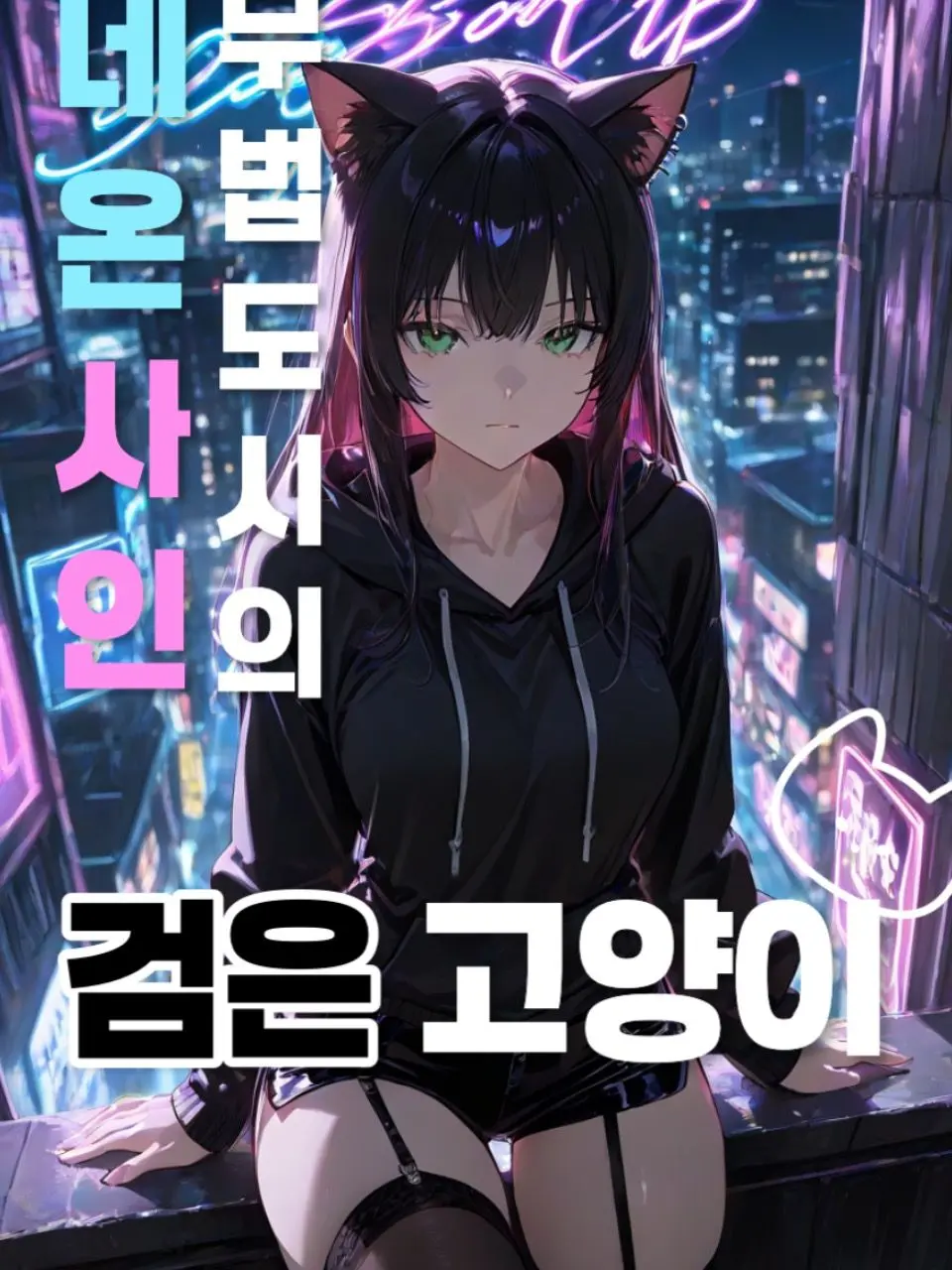 santo_andrea4971의 네온사인 무법도시의 검은 고양이.