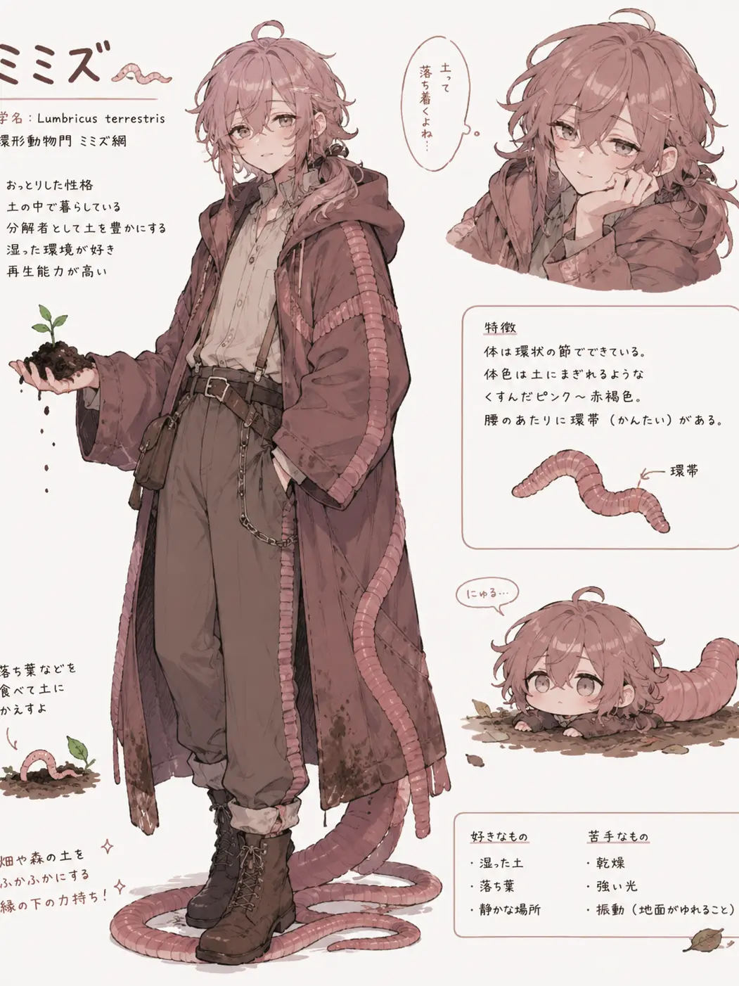 HumidOlive7892의 朝起きたらミミズの🪱擬人化がいた！？