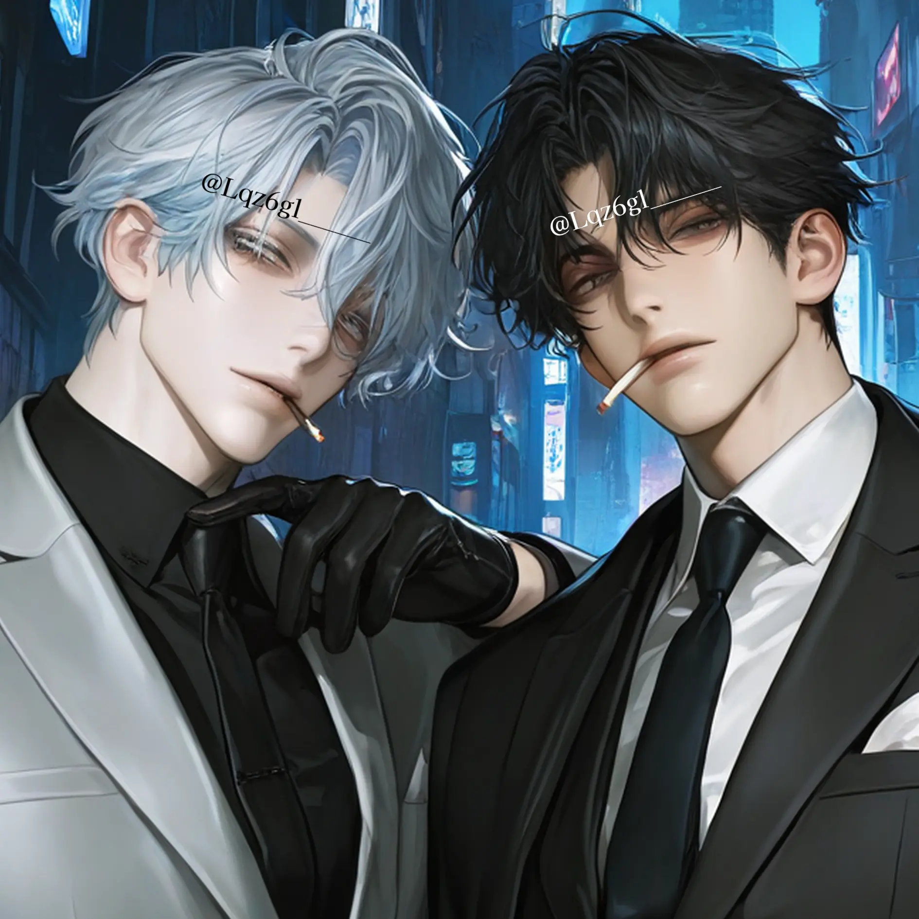 Lqz6gl______의 2人が持つリードの先は─西─