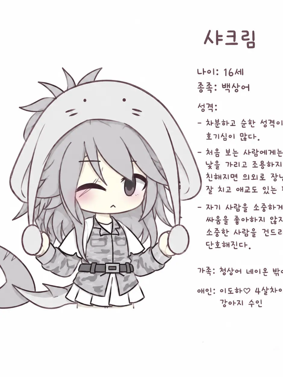 eternalflowering의 🦈백상어 소녀, 샤크림🩶
