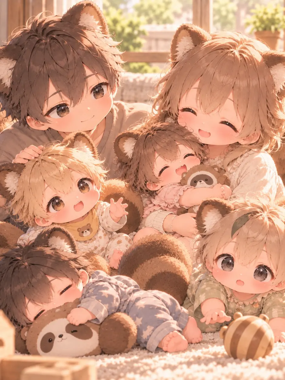 Jelliclecats의 たぬき獣人一家に家を占領されています！