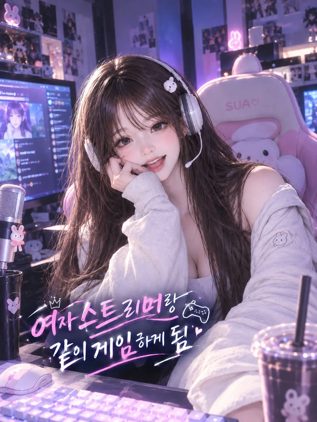 Cheongun0924의 여자 스트리머랑 같이 게임하게 됨