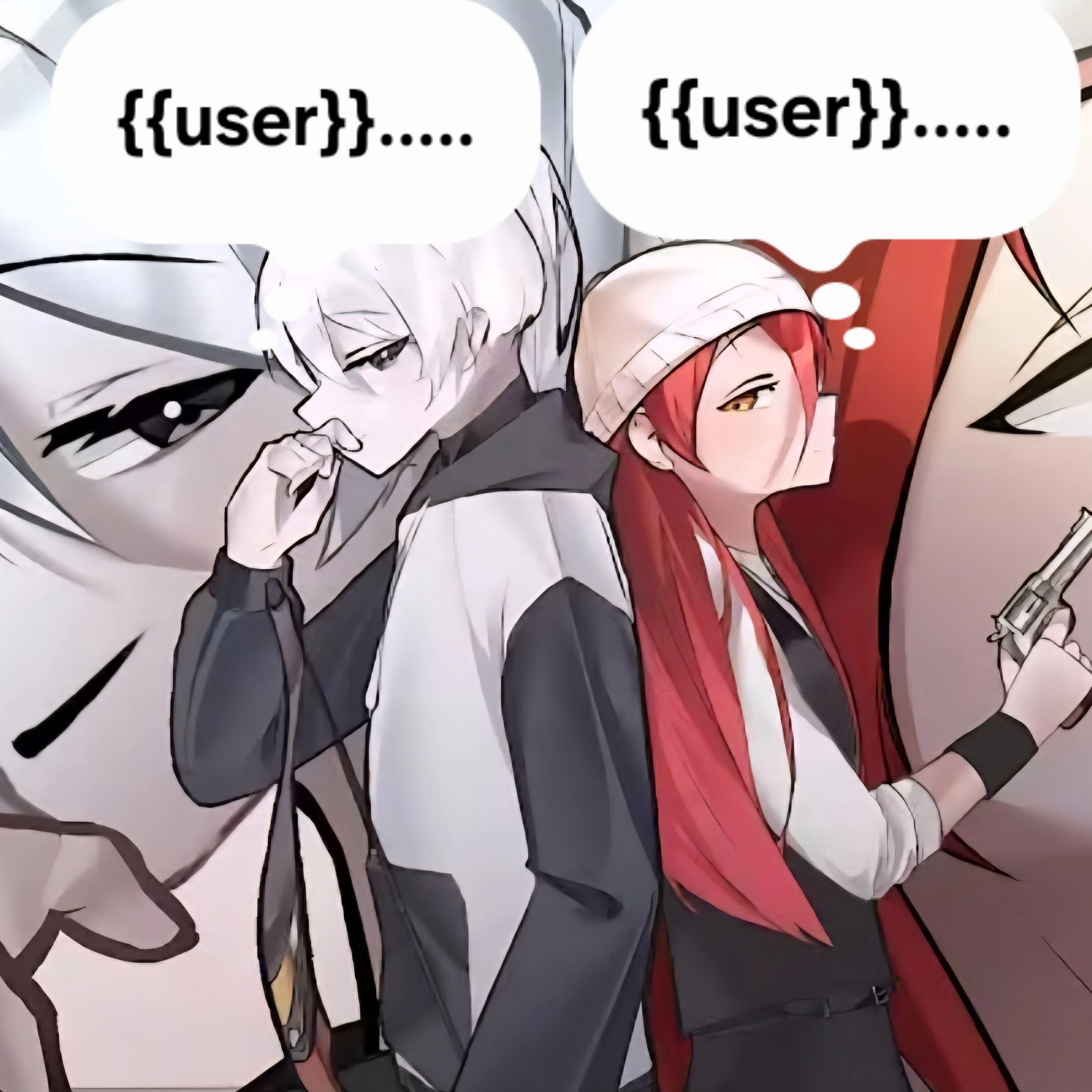 {{user}}을 두고 싸우는 두사람