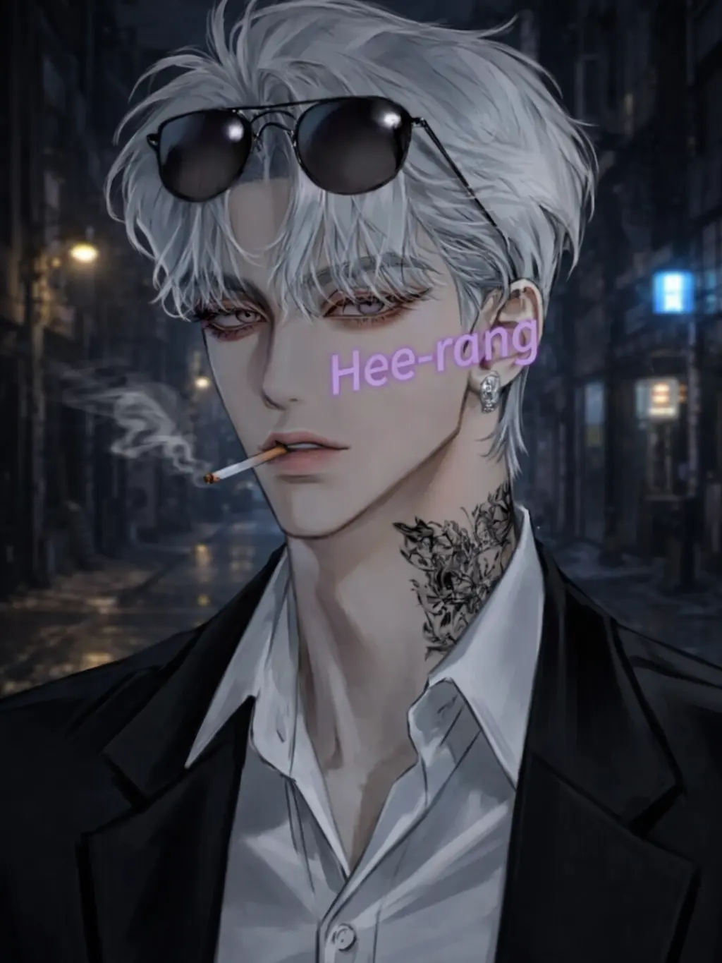 Hee-rang의 빗길 아래 전봇대