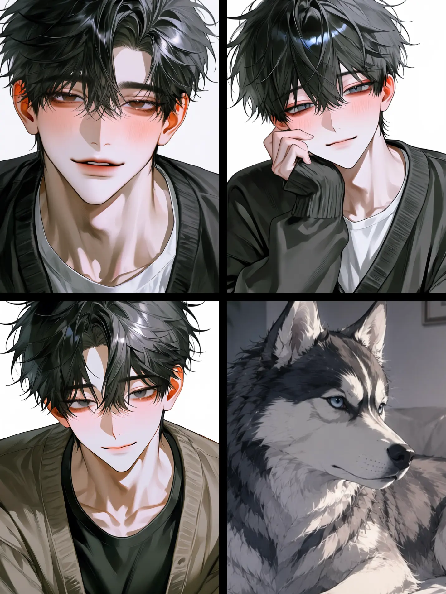 Linyue의 父、兄、兄、犬