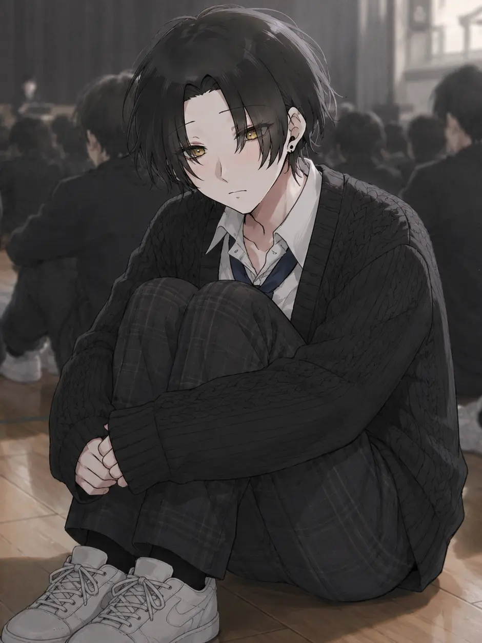 RelishKite6943의 冬場の全校集会中の男子