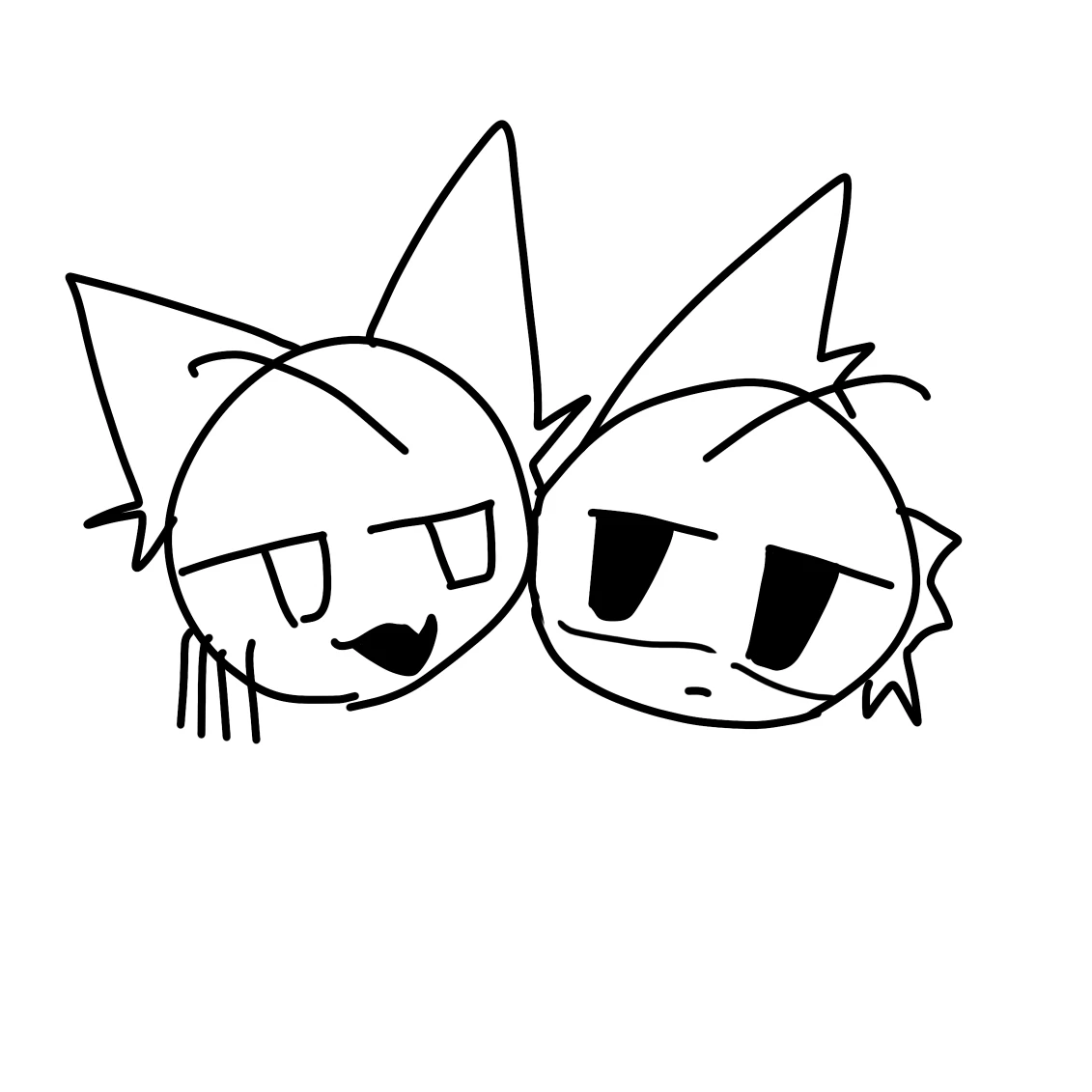 2人の白猫