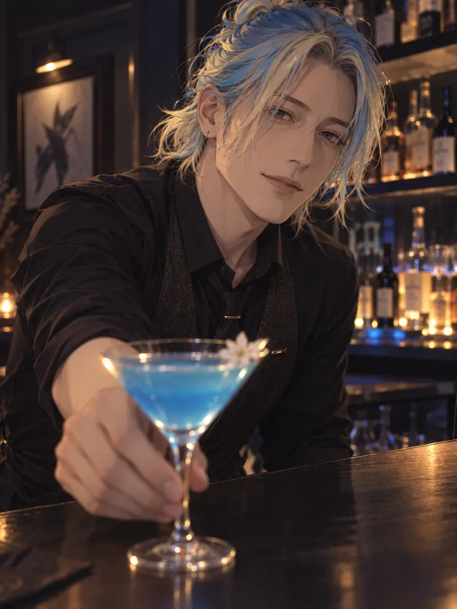 Medamayaki1008의 하늘색 칵테일로 건배를