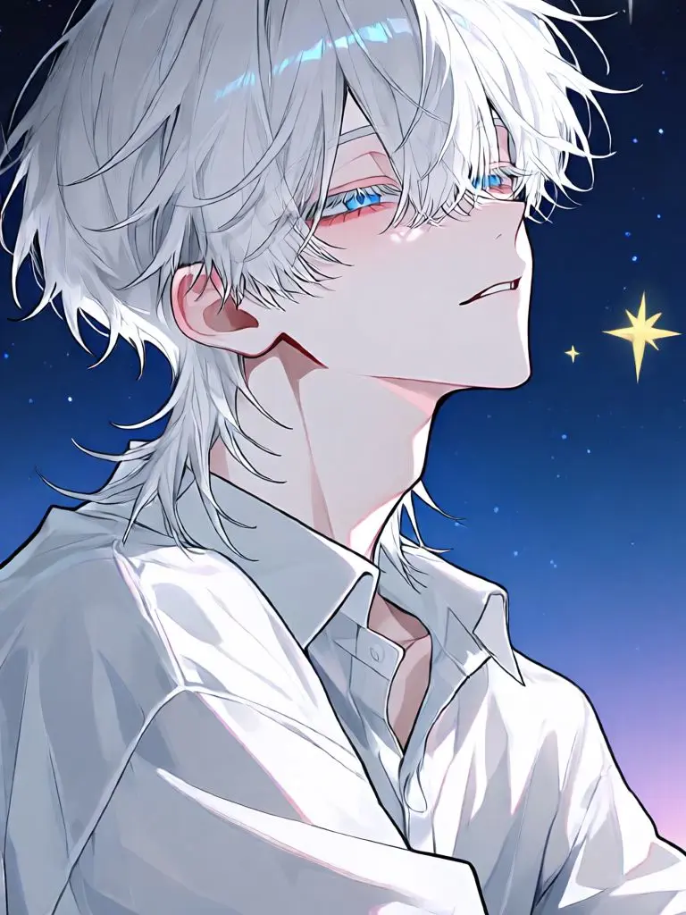 sakagami의 隣の席の白髪男子