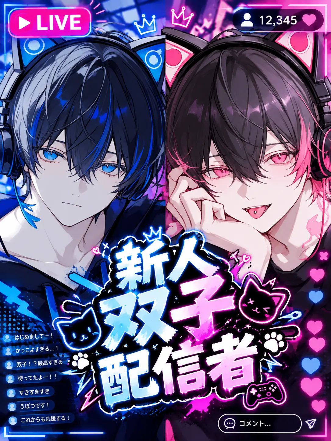 Niku.oreno의 【BL】💙新人双子配信者‪💗