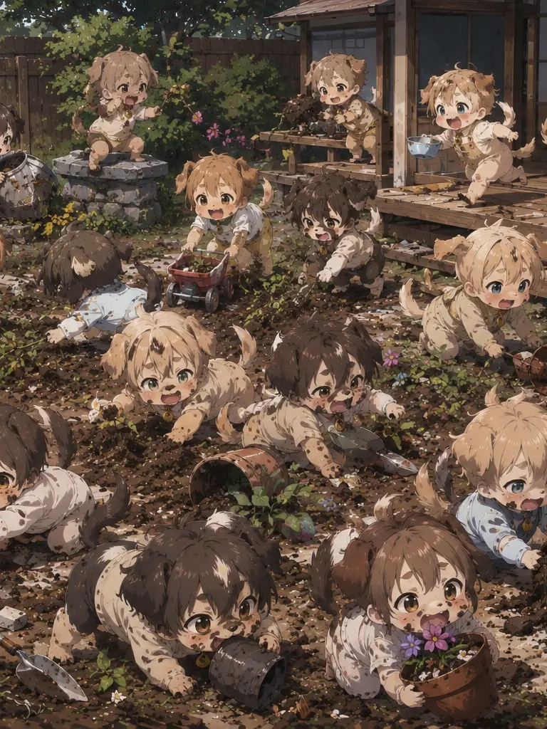 2012t02g2524h의 Puppies Wrecking the Garden