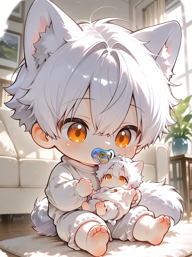 iorisakaki의 白狼獣人の赤ちゃん