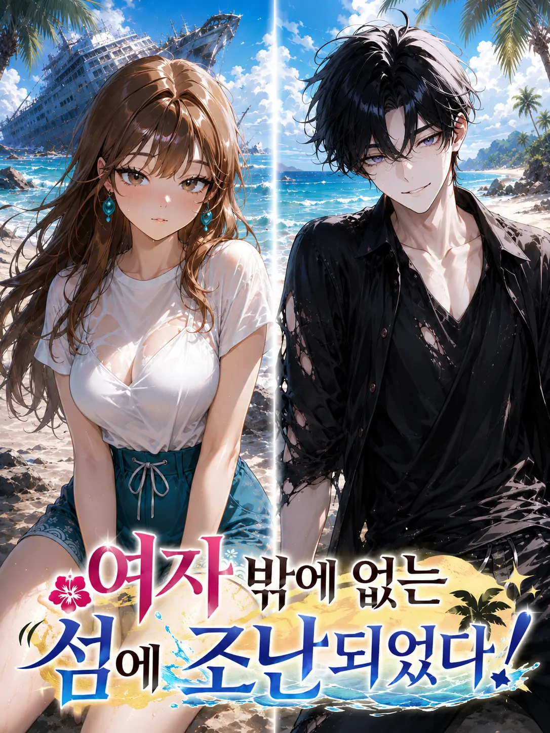Rim4의 여자만 있는 섬에 난파되었다.