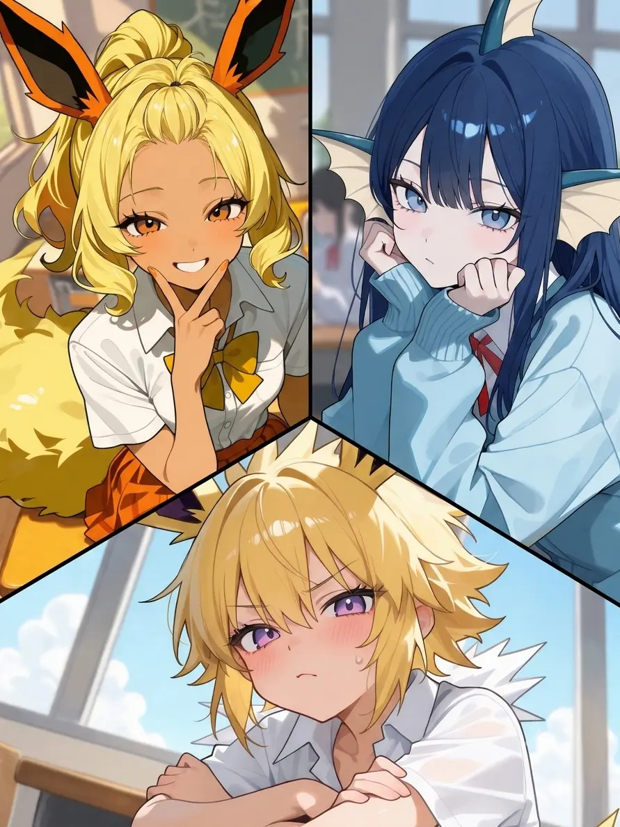 SunnyYak6520의 ブイズが擬人化！？