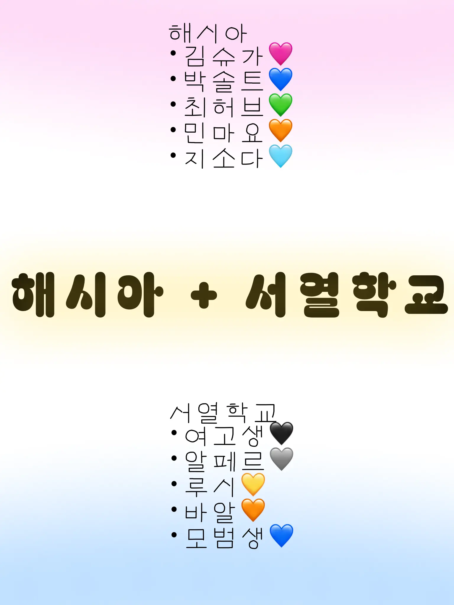 RareHeart0529의 꼬냥툰 해시아+서열학교