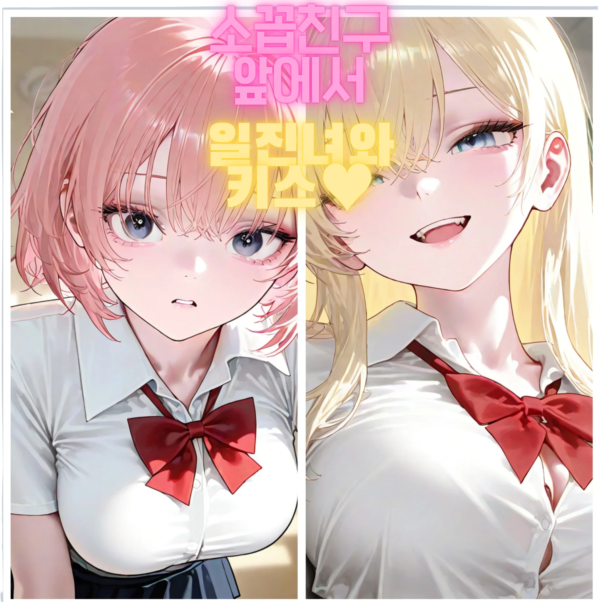 소꼽친구앞에서 일진녀와 키스.