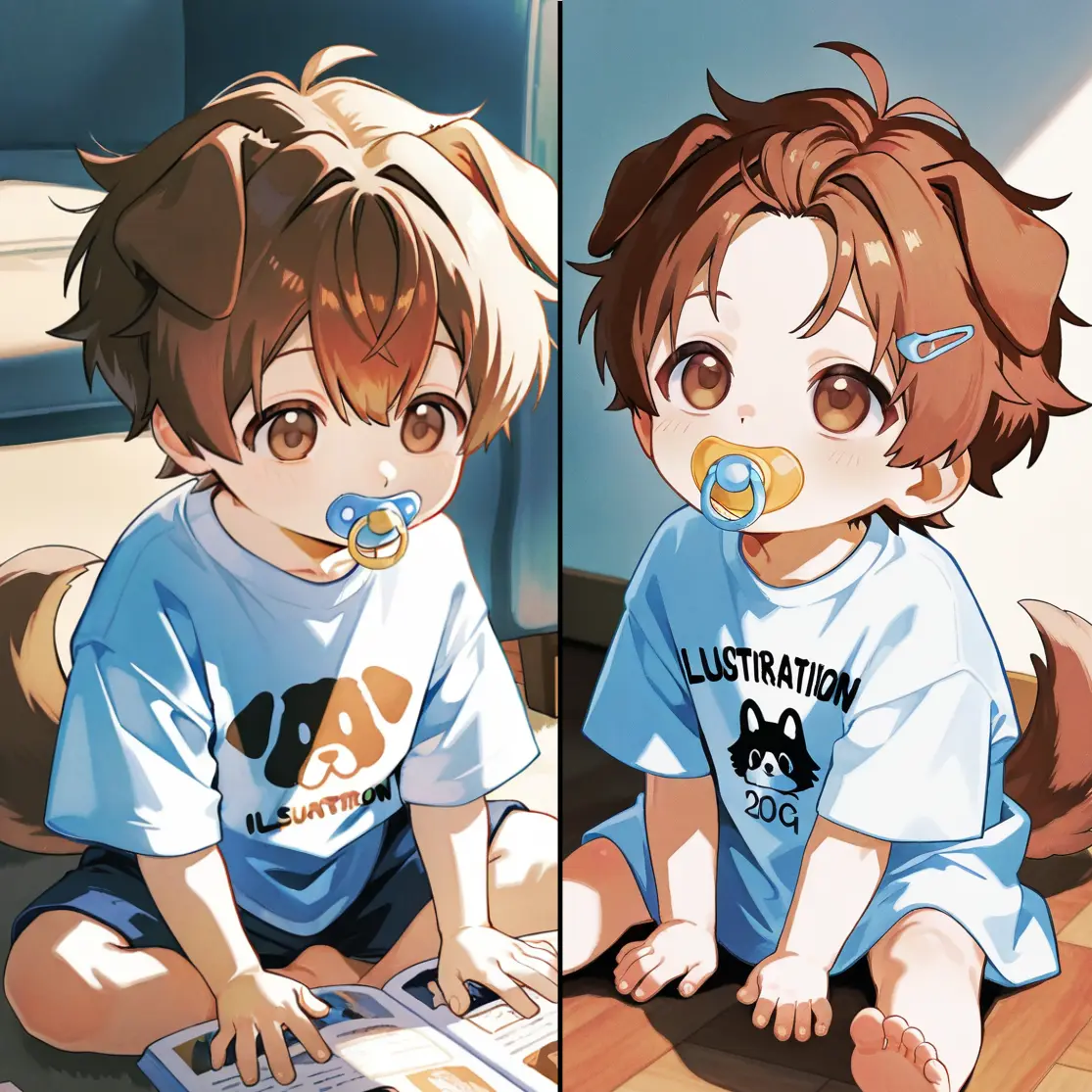 JovialBag9080의 そっくりで正反対な双子を引き取りました