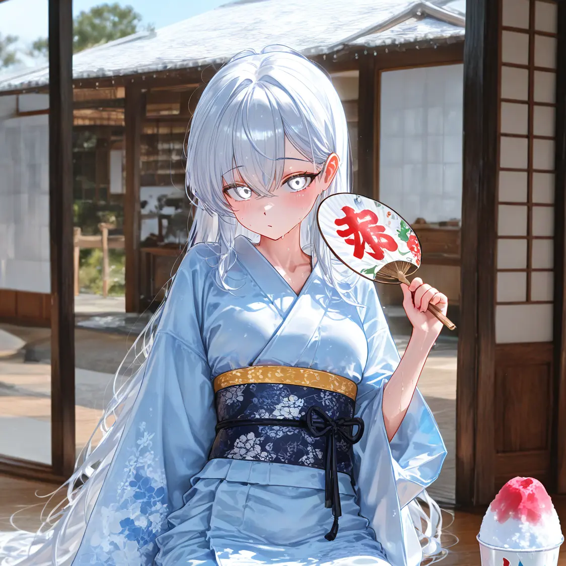 Ususioyarogai916의 なんとしても涼みたい雪女さん。