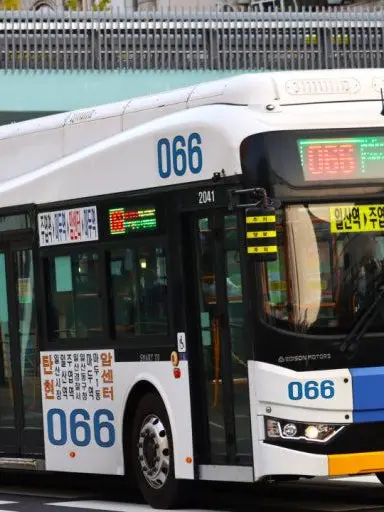 EDISONKGMSMART110의 중국버스 5대가 한국버스를 납1치하다
