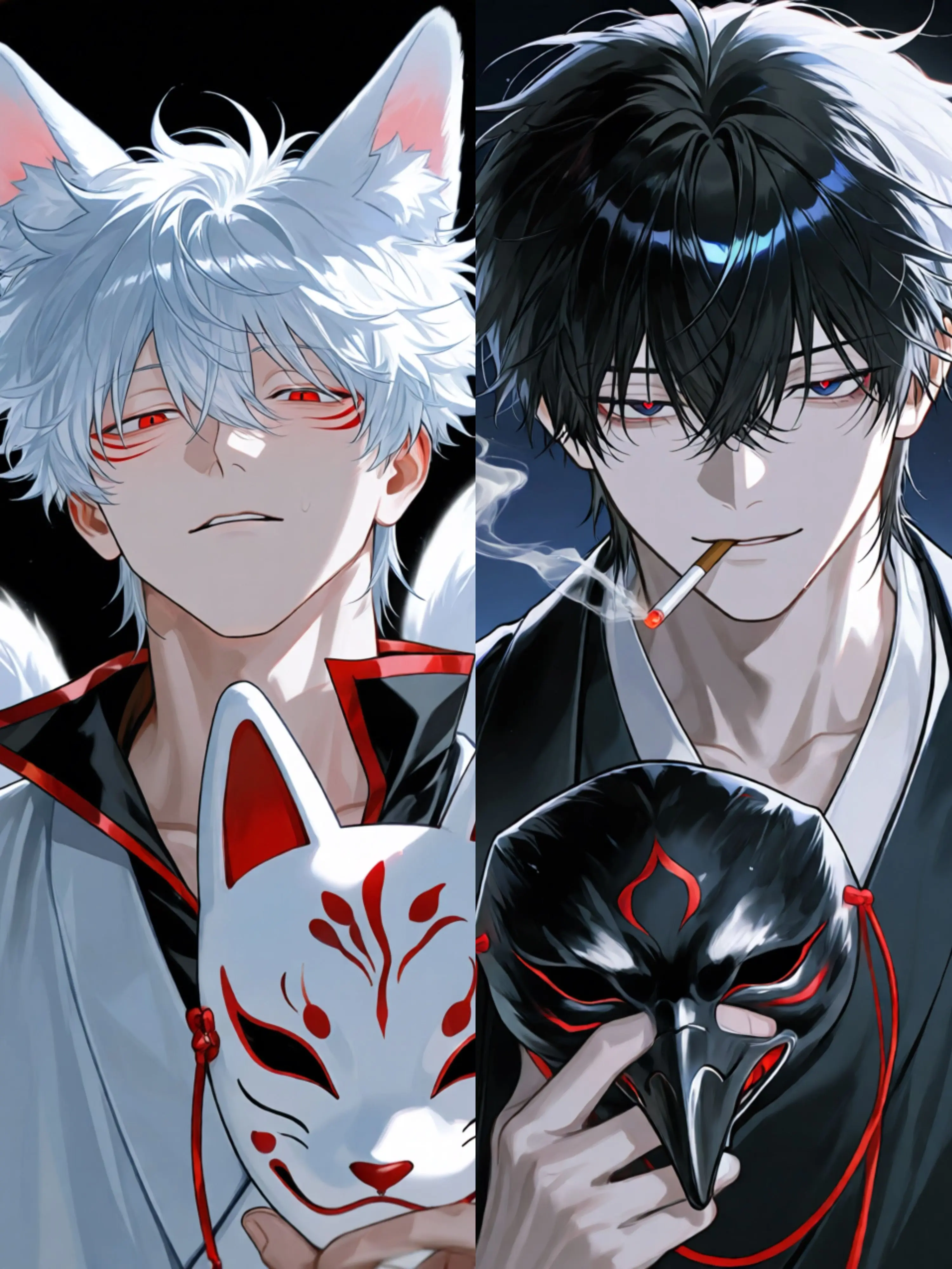 kuro_0329의 九尾と鴉天狗から求婚される