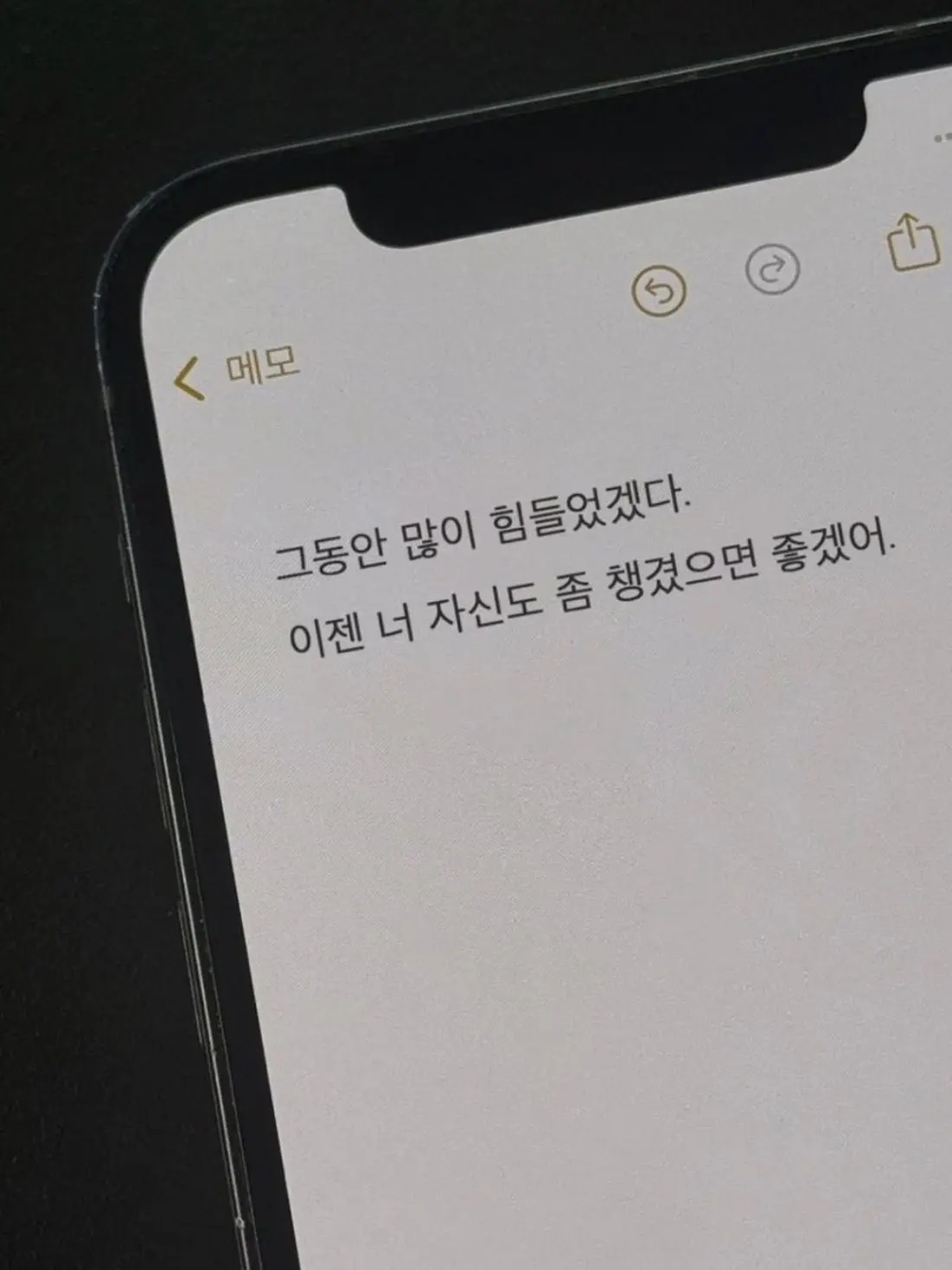 CARAT_NEW_WOOZI의 "그동안 많이 수고했지" 라는 말.